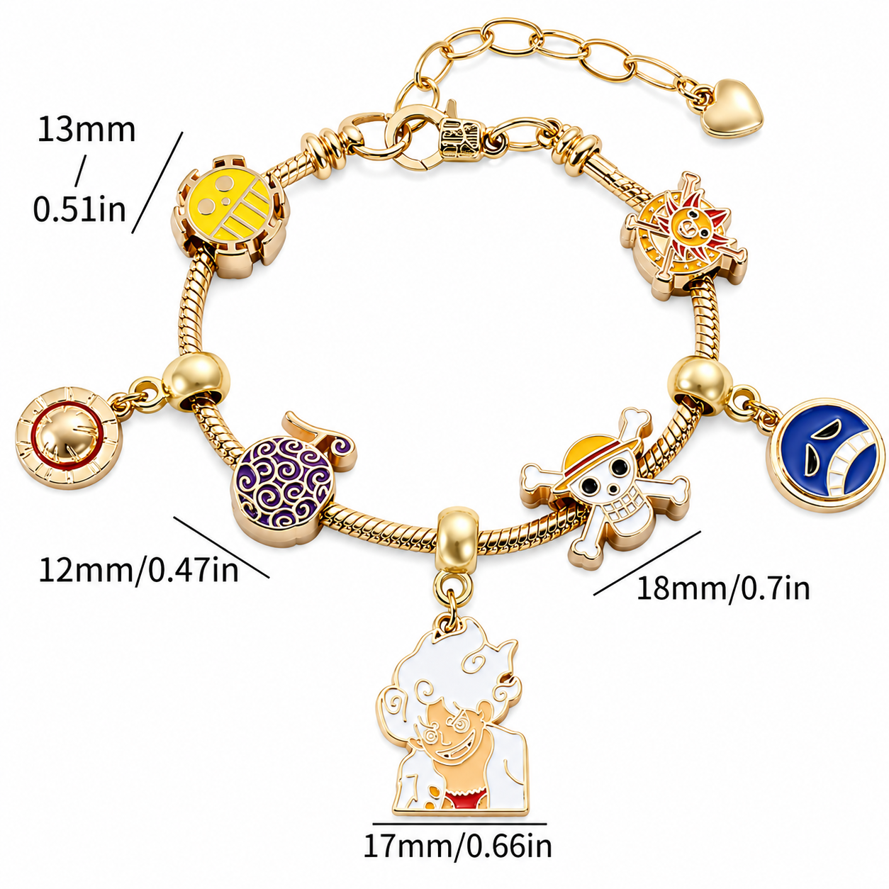 Pulsera de dijes inspirada en anime